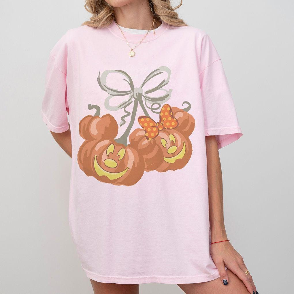 Wartercolor Coquette Mickey Pumpkin Retro — Gildan Hoodie fan art by Snagva (2)