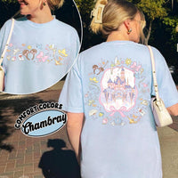 Comfort Colors Retro Disney Coquette Bow Floral 2 Sided — Gildan Sweatshirt fan art by Snagva (2)