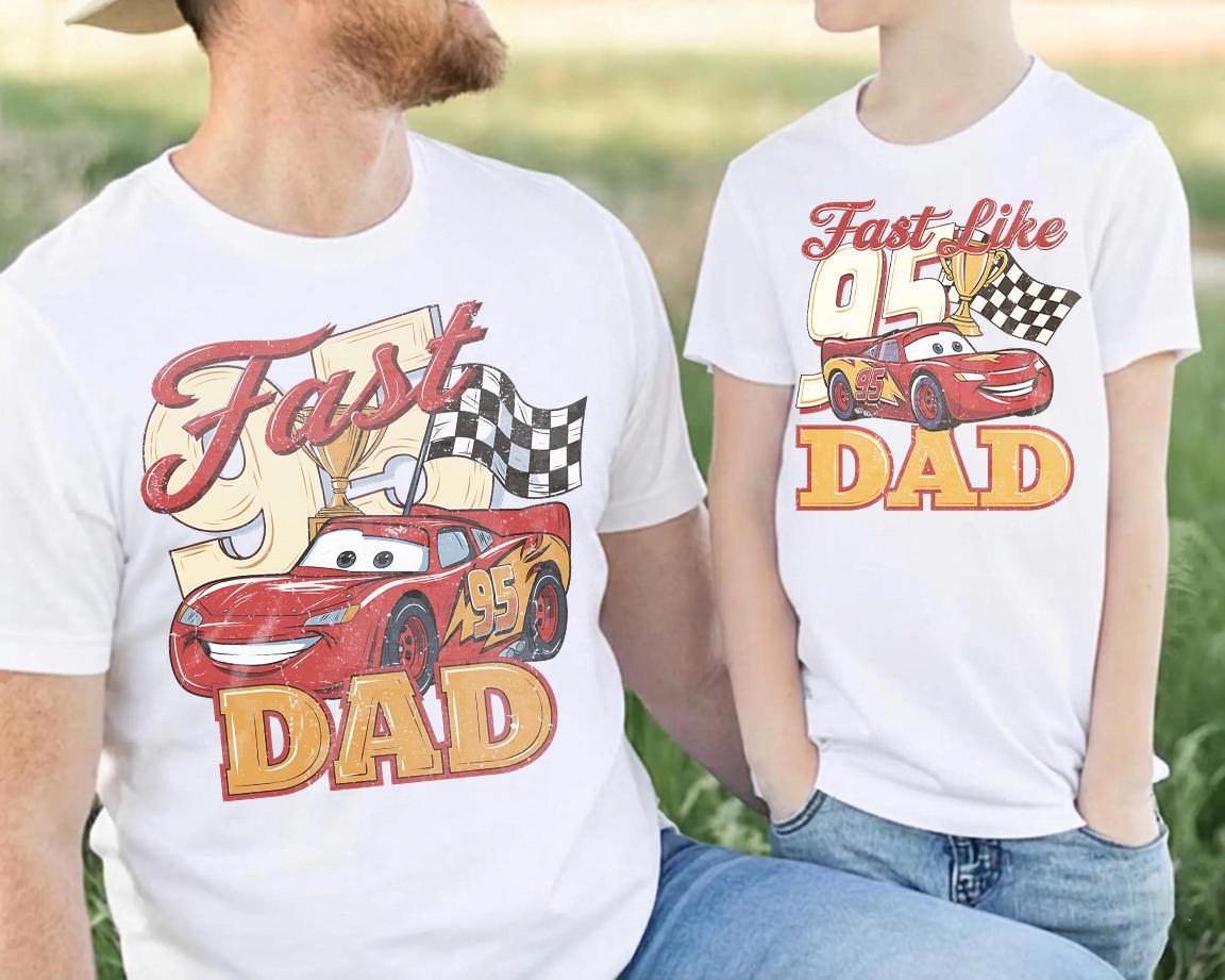 Retro Lightning McQueen Dad Son — Gildan Hoodie fan art by Snagva (3)