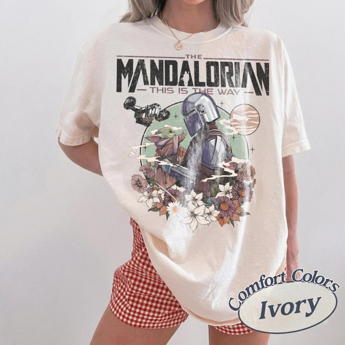 Retro Mandalorian Grogu — Gildan Sweatshirt fan art by Snagva (2)