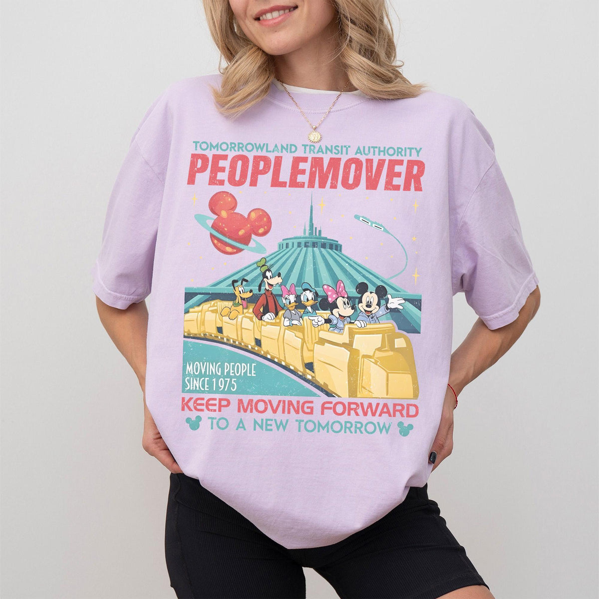 Retro Disney Mickey and Friends Space Mountain Comfort Color — Bella+Canvas Tee fan art by Snagva (3)