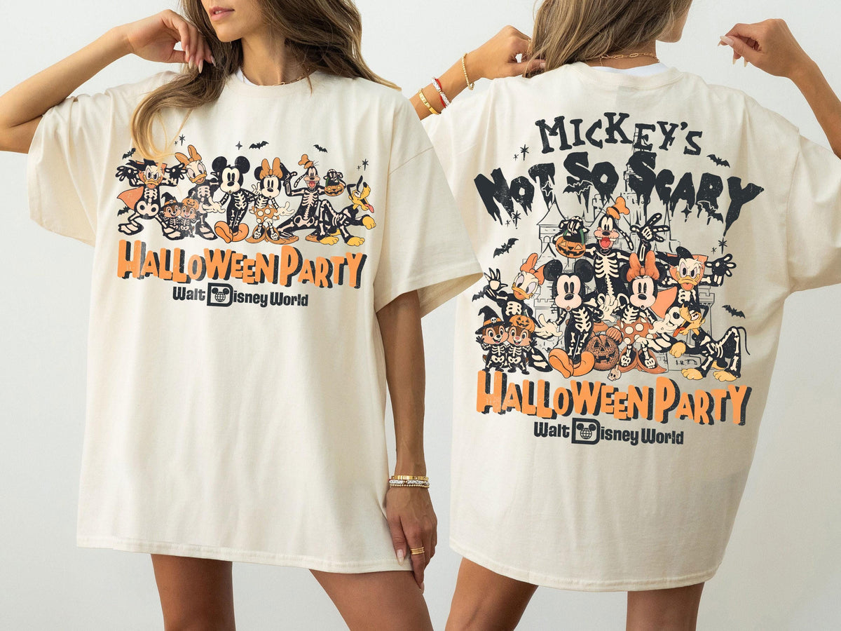 Retro Mickey's Not So Scary Halloween Party 2026 Skeleton Co — Bella+Canvas Tee fan art by Snagva