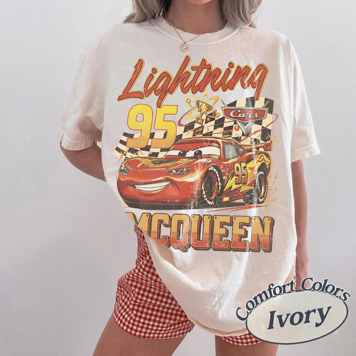 Retro Lightning McQueen Comfort Colors — Gildan Sweatshirt fan art by Snagva (2)