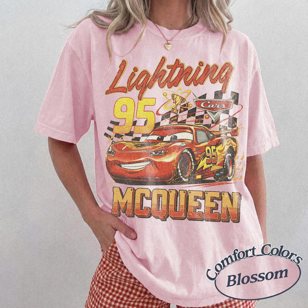 Retro Lightning McQueen Comfort Colors — Bella+Canvas Tee fan art by Snagva (4)