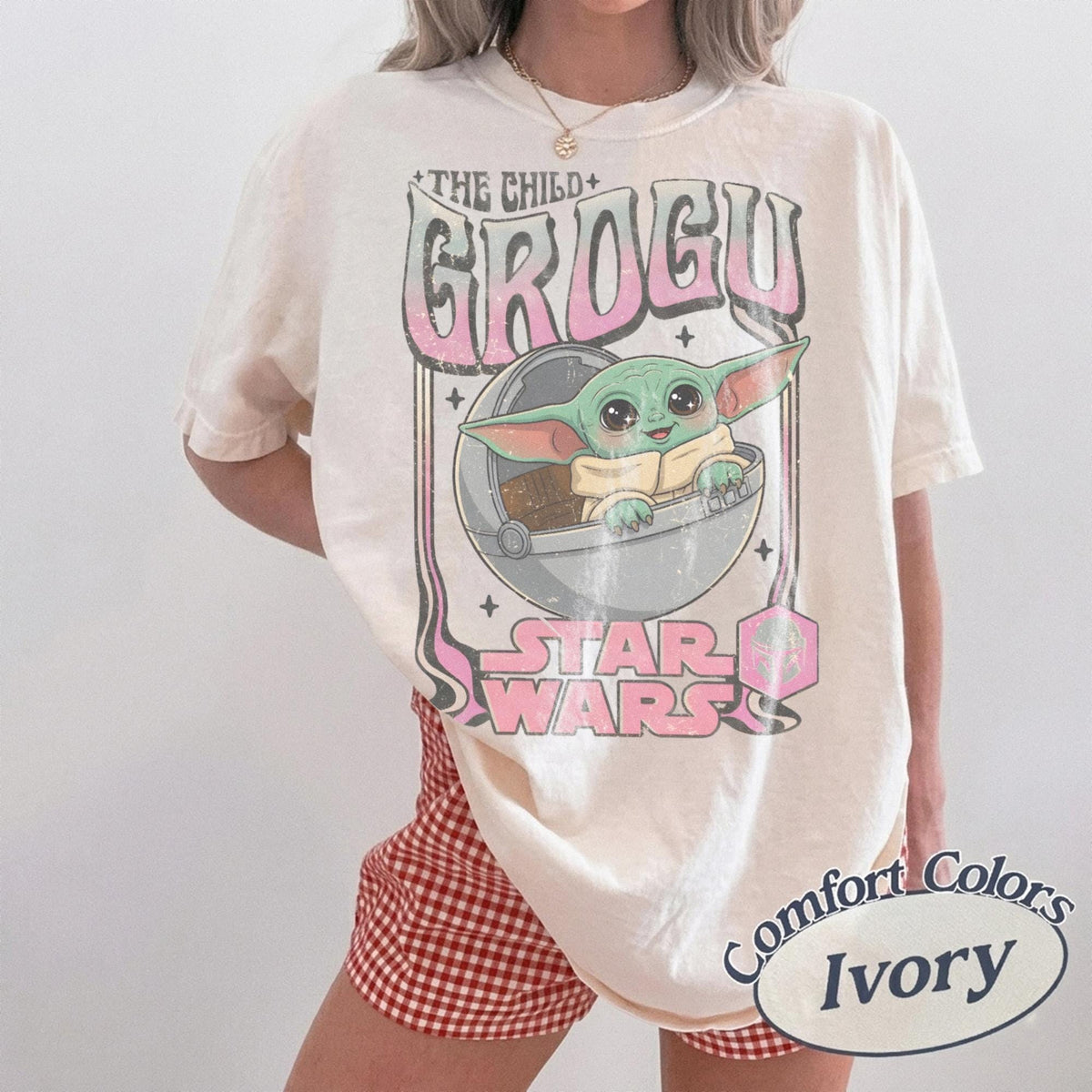 Retro Disney Star Wars Grogu Comfort Colors — Gildan Hoodie fan art by Snagva