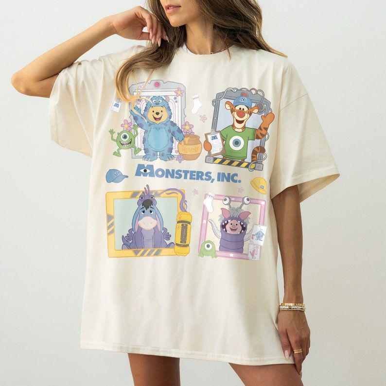 Retro Monsters Inc Winnie The Pooh Comfort Colors — Bella+Canvas Tee fan art by Snagva