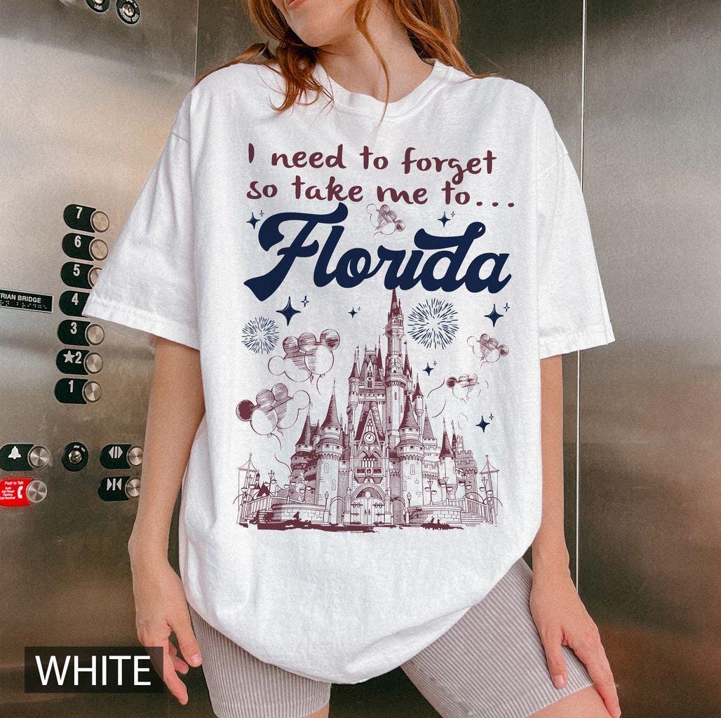 Retro Florida Disney Castle Comfort Colors — Gildan Hoodie fan art by Snagva