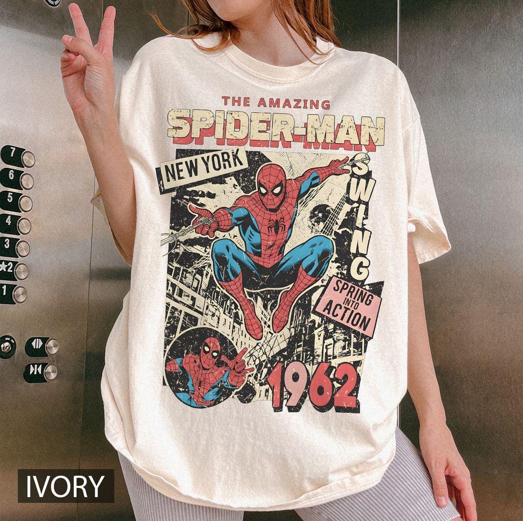 Retro Spider-Man Comfort Colors — Gildan Hoodie fan art by Snagva (4)