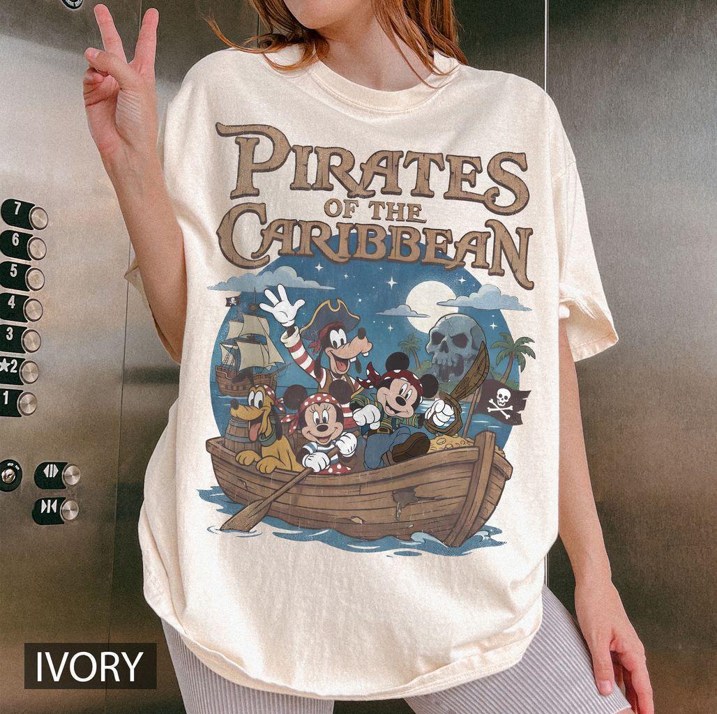 Retro Mickey And Friends Pirates of the Caribbean Comfort Co — Gildan Hoodie fan art by Snagva (4)