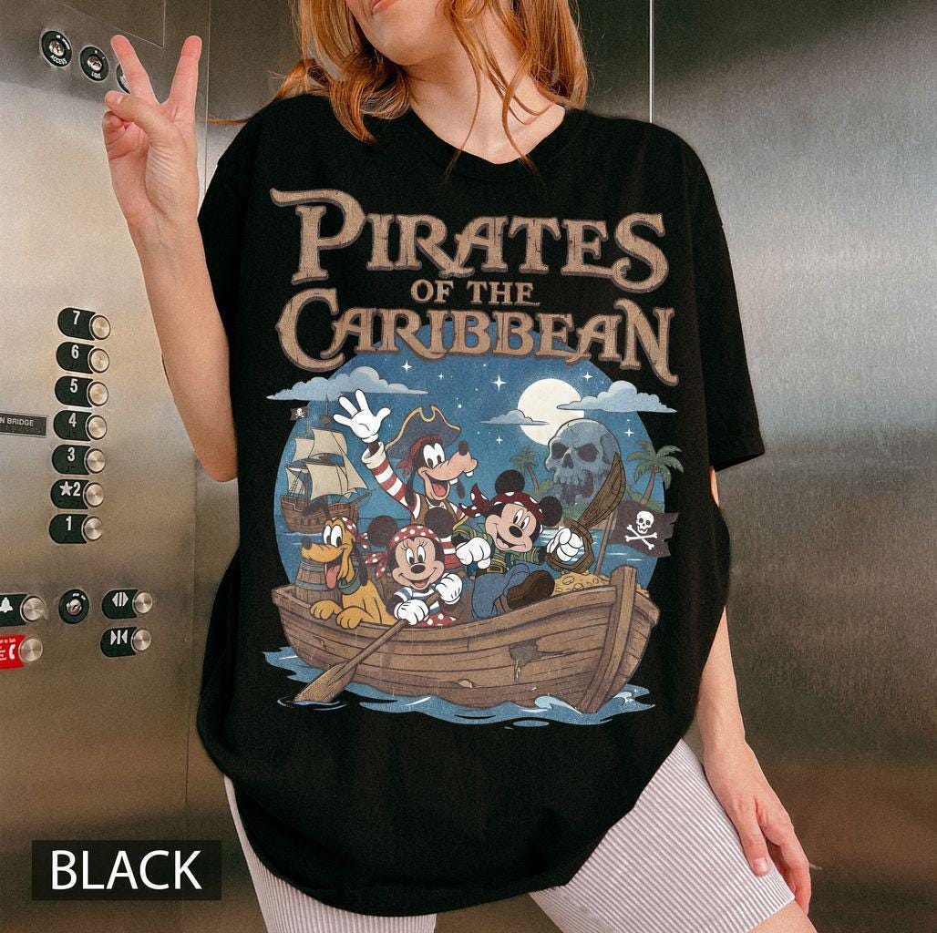 Retro Mickey And Friends Pirates of the Caribbean Comfort Co — Comfort Colors Tee fan art by Snagva (5)
