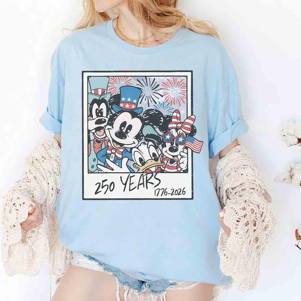 Comfort Colors Mickey & Friends 4th Of July USA 250th Annive — Bella+Canvas Tee fan art by Snagva (3)