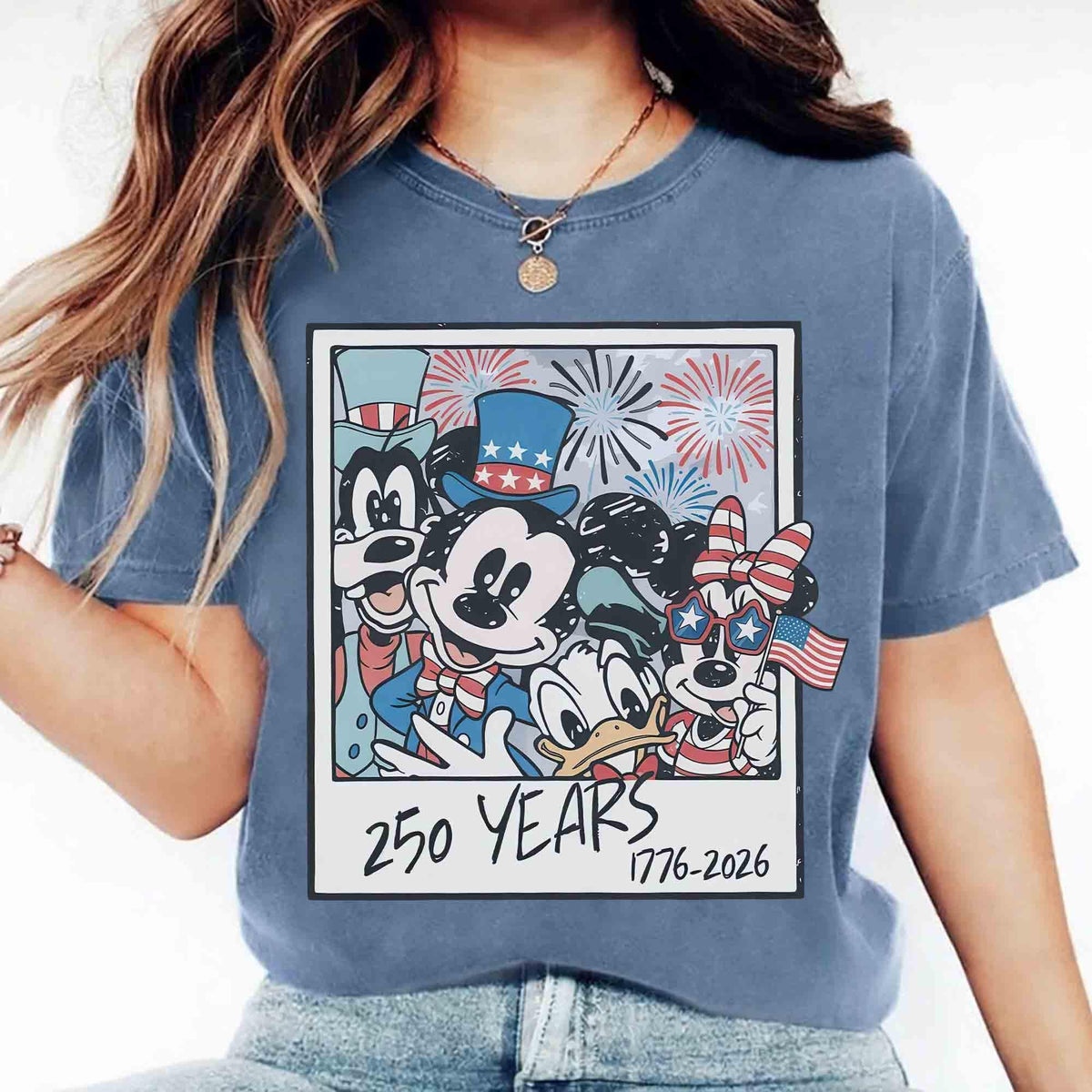 Comfort Colors Mickey & Friends 4th Of July USA 250th Annive — Comfort Colors Tee fan art by Snagva (4)