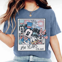 Comfort Colors Mickey & Friends 4th Of July USA 250th Annive — Gildan Hoodie fan art by Snagva (4)