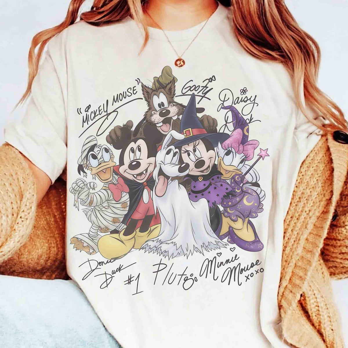 Fun Disney Mickey & Friends Signature Halloween — Gildan Hoodie fan art by Snagva