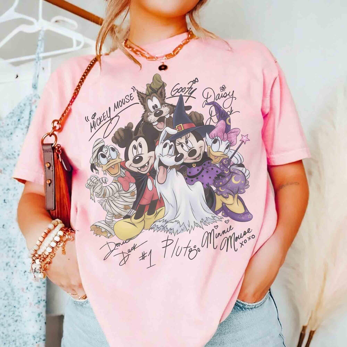 Fun Disney Mickey & Friends Signature Halloween — Gildan Sweatshirt fan art by Snagva (3)