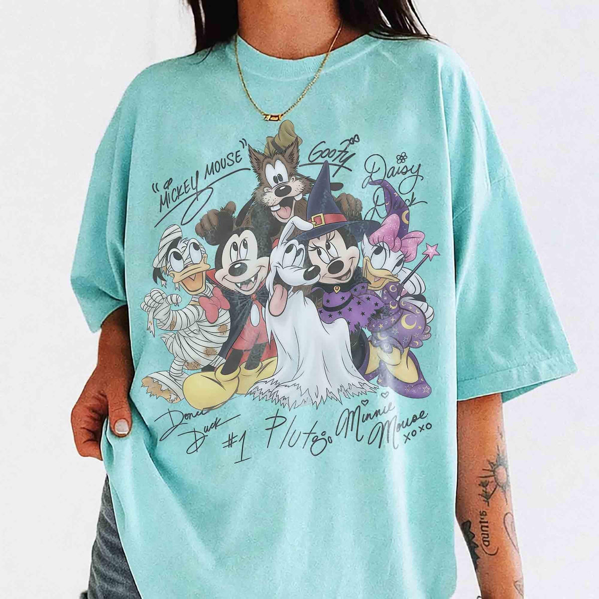 Fun Disney Mickey & Friends Signature Halloween — Gildan Sweatshirt fan art by Snagva (5)