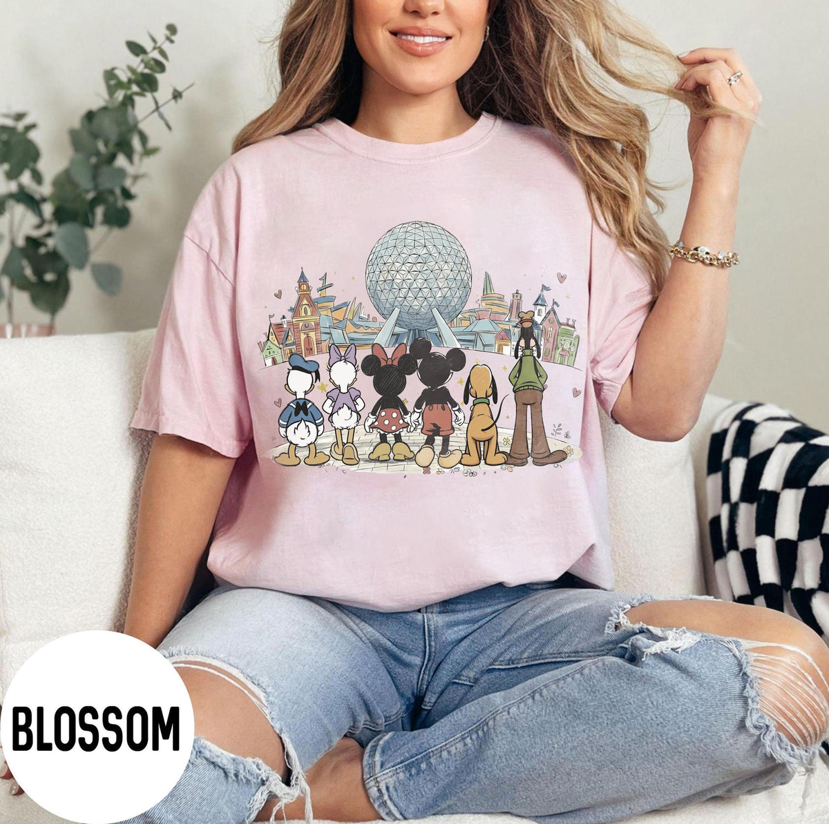 Retro Disney EPCOT Mickey & Friends — Gildan Hoodie fan art by Snagva (2)