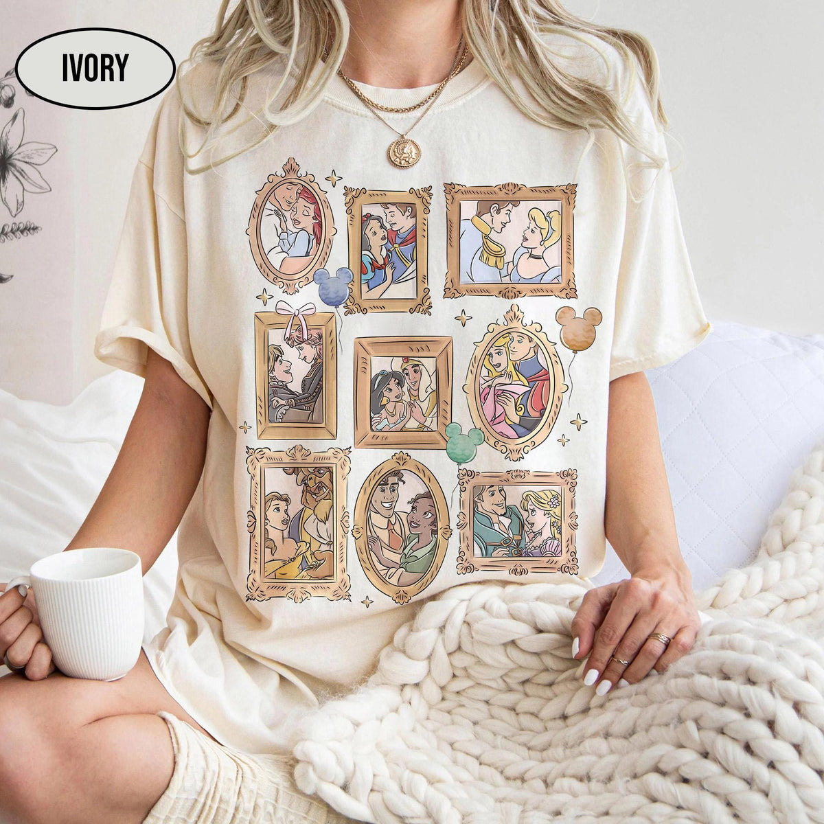 Comfort Colors® Retro Disney Princess Characters — Comfort Colors Tee fan art by Snagva