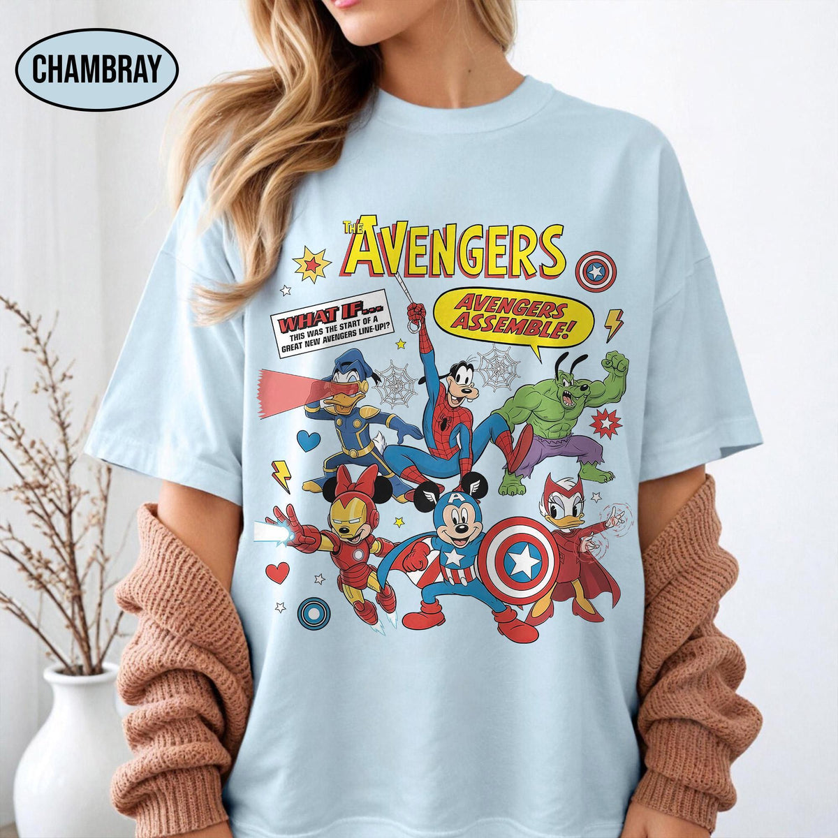 Comfort Colors What If Mickey & Friends Marvel Avengers — Gildan Sweatshirt fan art by Snagva (4)