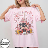 Comfort Colors Mickey Minnie Love Castle — Bella+Canvas Tee fan art by Snagva