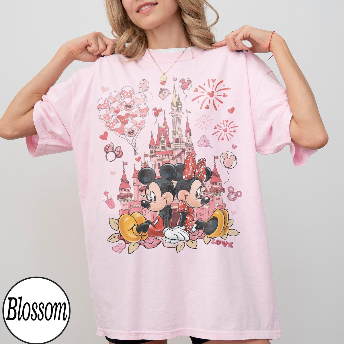 Comfort Colors Mickey Minnie Love Castle — Gildan Sweatshirt fan art by Snagva