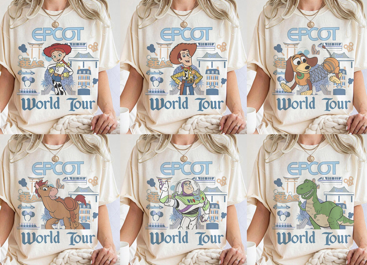 All Characters Disney EPCOT World Tour — Gildan Hoodie fan art by Snagva (3)