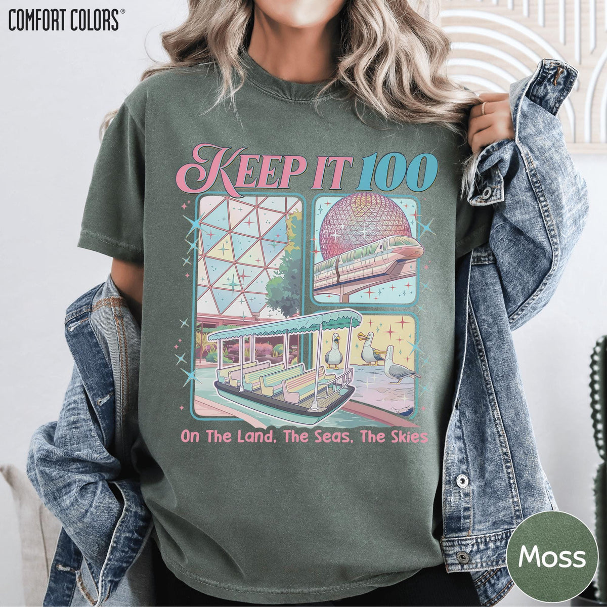 Epcot Inspired Keep It 100 Comfort Colors — Bella+Canvas Tee fan art by Snagva (3)