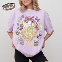 Retro Watercolor Coquette Bow Castle — Bella+Canvas Tee fan art by Snagva (4)