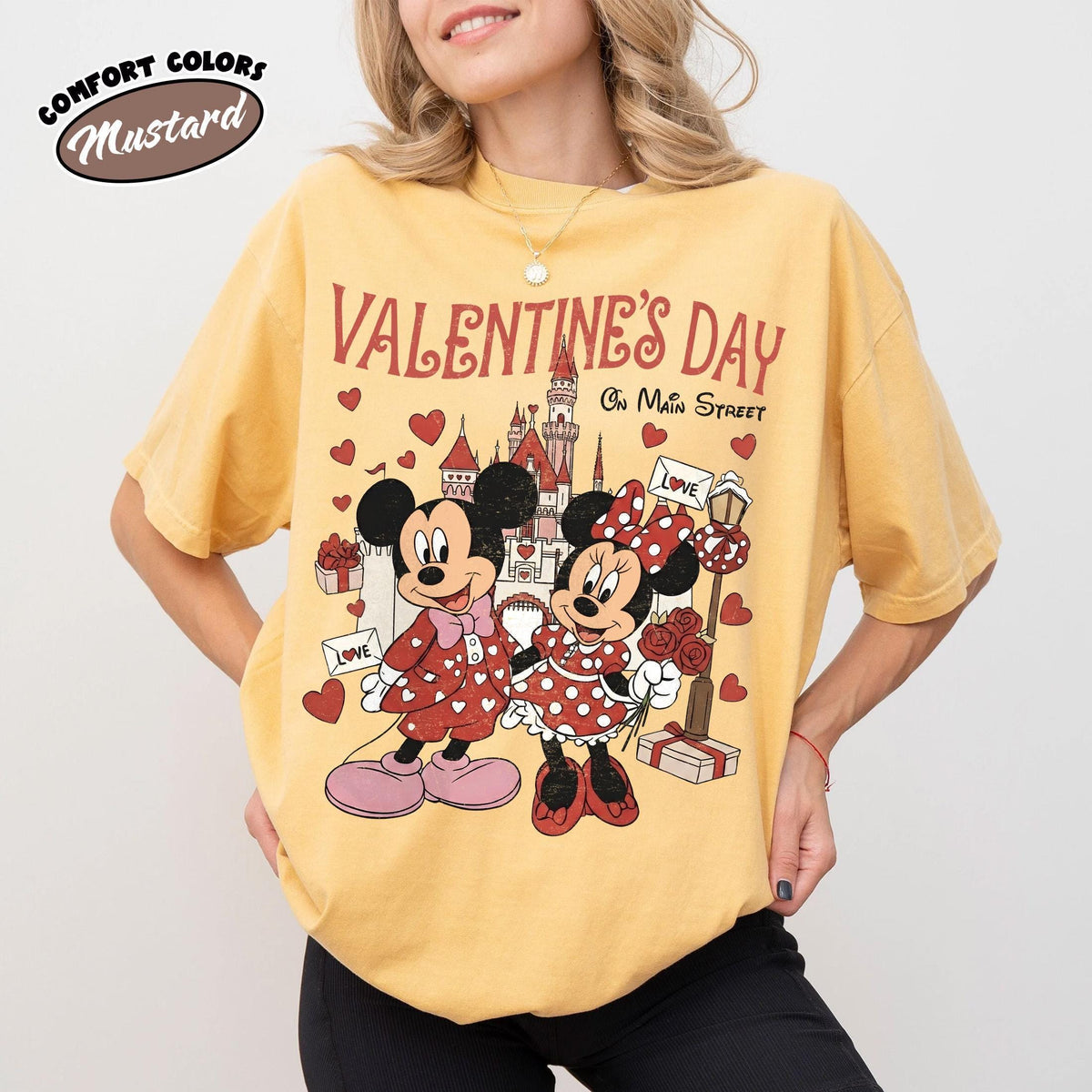Retro Mickey & Minnie Valentine Couple Shirts — Comfort Colors Tee fan art by Snagva (4)