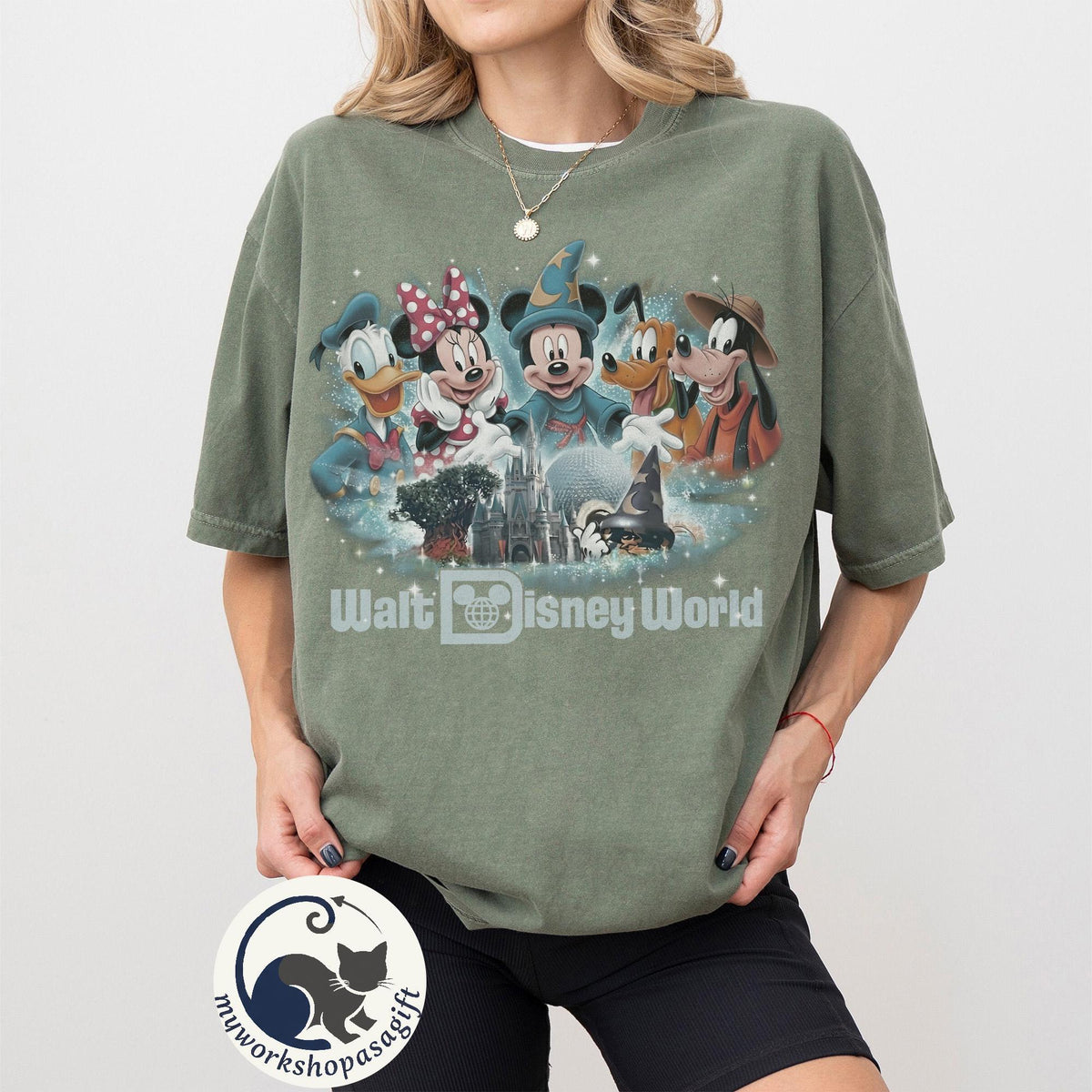 Retro The Happiest Place On Earth Comfort Colors — Bella+Canvas Tee fan art by Snagva (5)