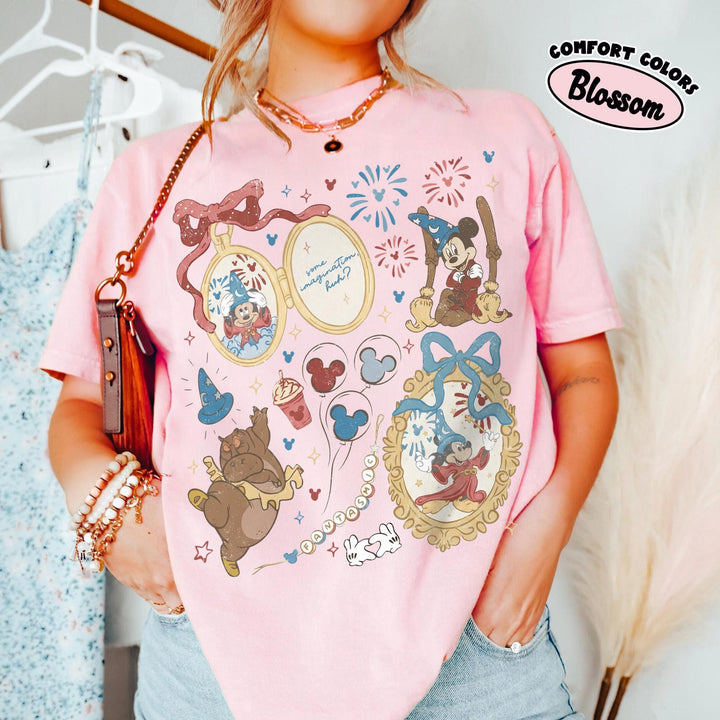 Retro Disney Coquette Bow Mickey Sorcerer Comfort Colors Shi — Comfort Colors Tee fan art by Snagva