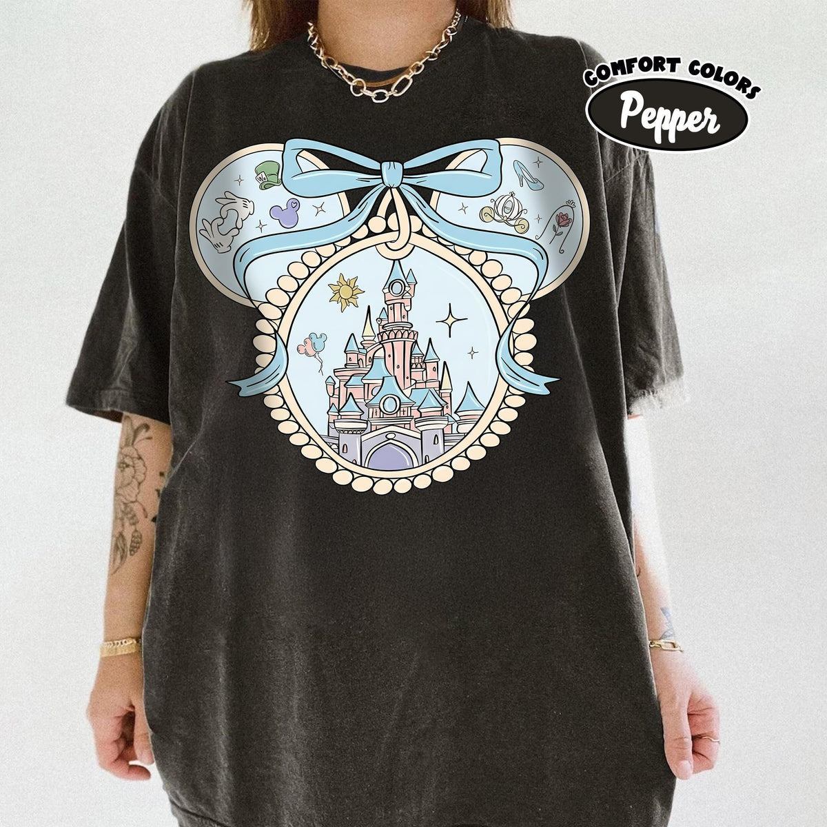 Retro Disney Castle Coquette — Gildan Sweatshirt fan art by Snagva (4)