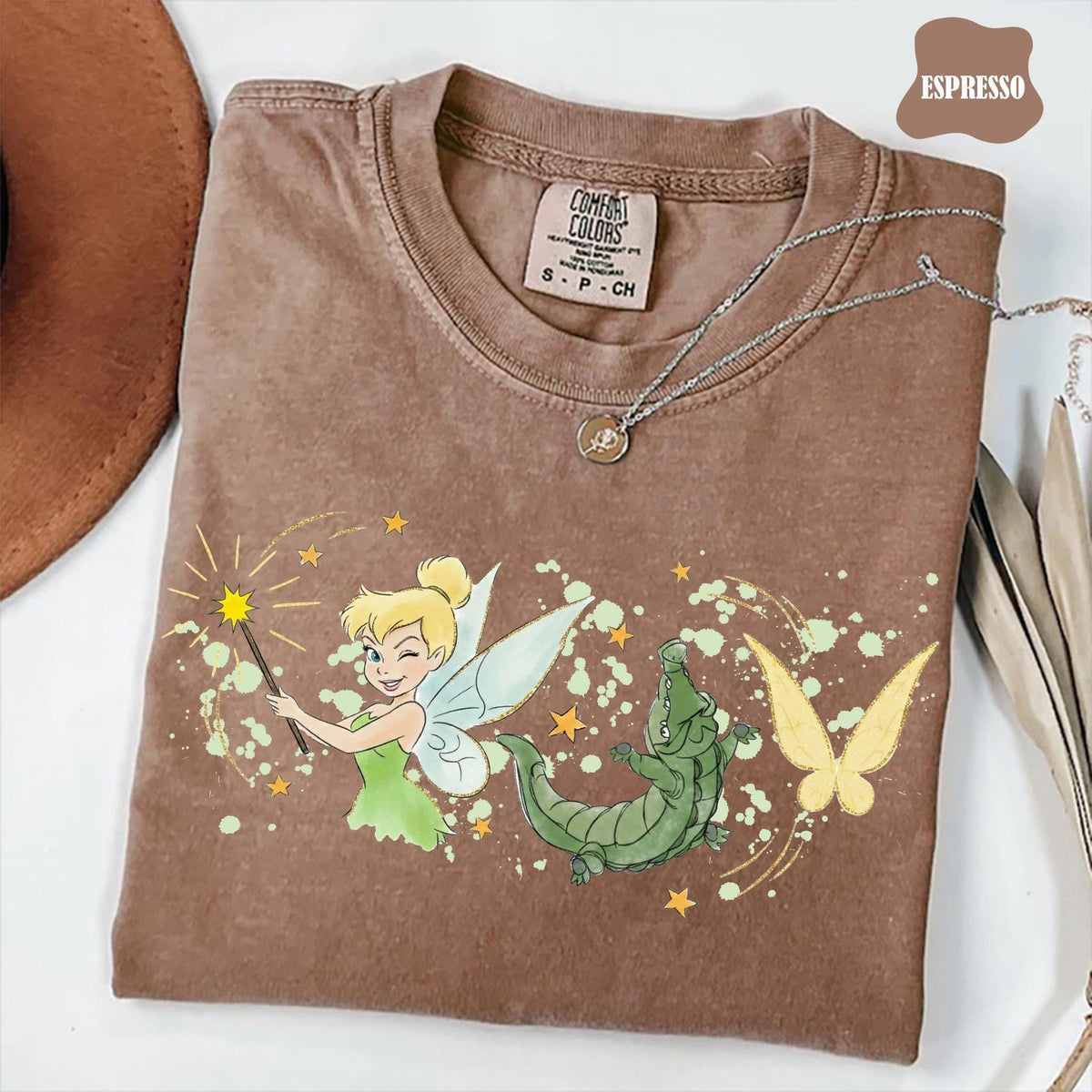 Comfort Colors Peter Pan Tinker Bell Watercolor Sketch — Gildan Hoodie fan art by Snagva (4)