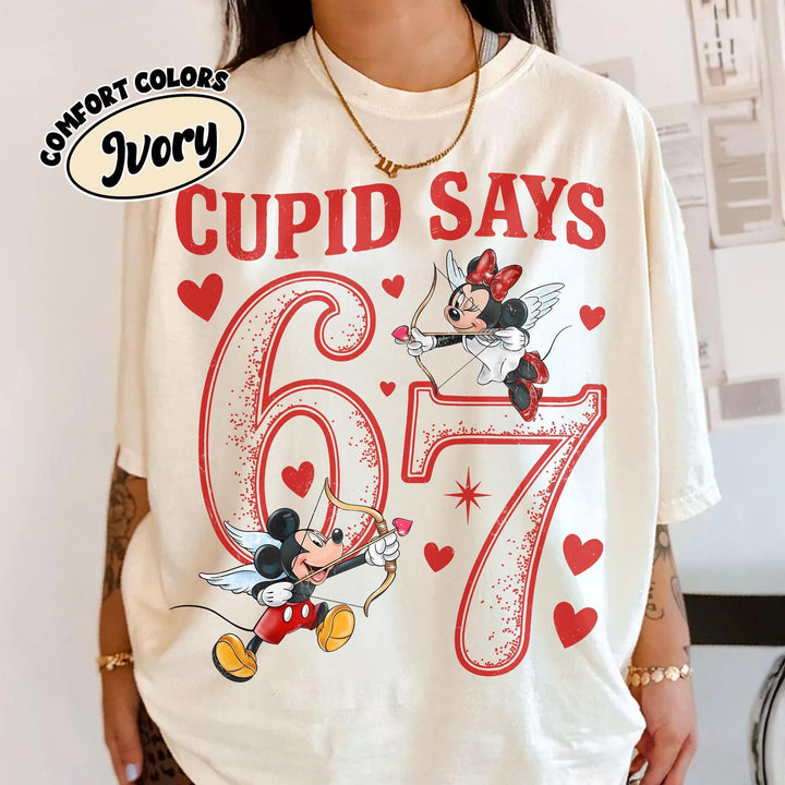 Retro Comfort Colors® Cupid Says 67 Disney Valentine Shirts — Gildan Sweatshirt fan art by Snagva