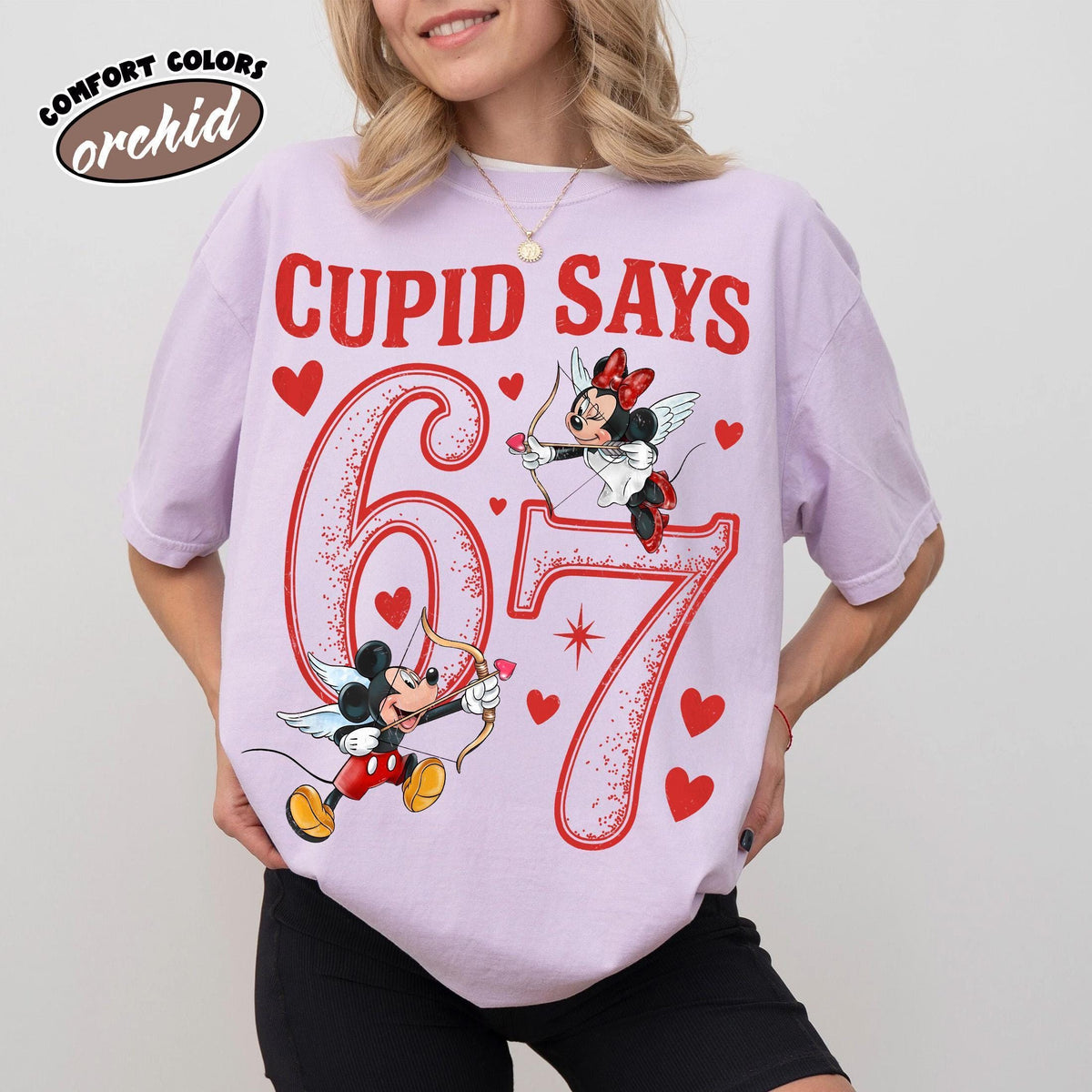 Retro Comfort Colors® Cupid Says 67 Disney Valentine Shirts — Gildan Sweatshirt fan art by Snagva (5)