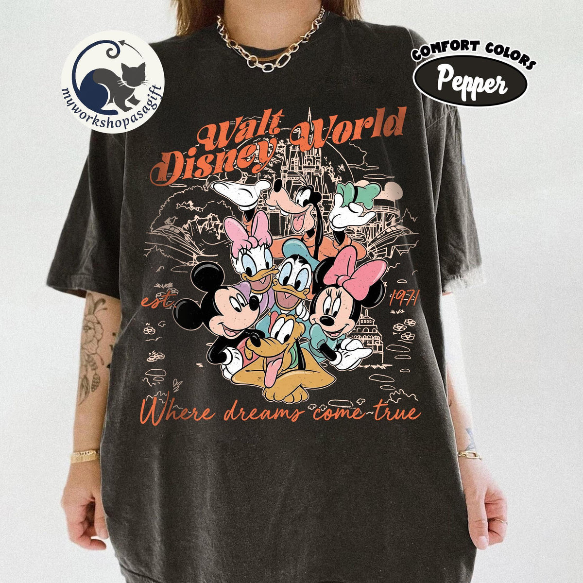 Retro Comfort Colors Mickey & Friends — Gildan Sweatshirt fan art by Snagva (2)