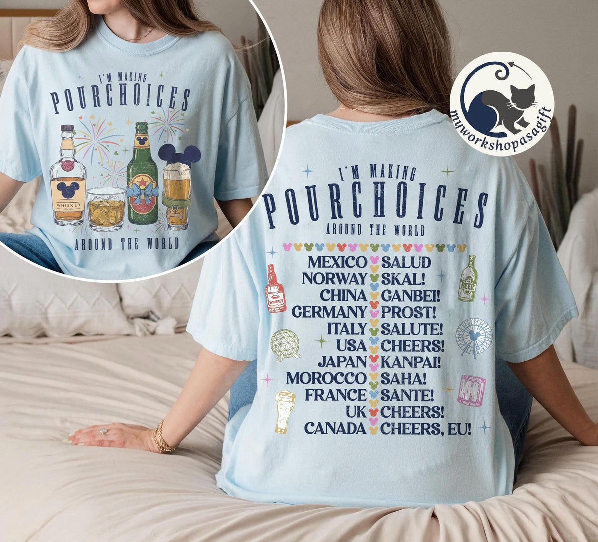 Retro Comfort Colors Epcot Drinking — Bella+Canvas Tee fan art by Snagva (2)