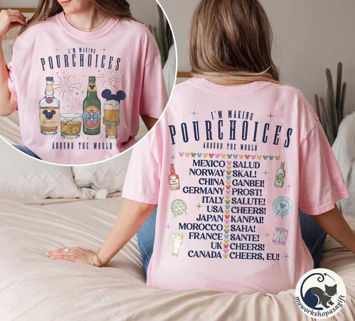 Retro Comfort Colors Epcot Drinking — Bella+Canvas Tee fan art by Snagva (5)