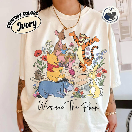 Retro Comfort Colors Coquette Winnie the Pooh & Friends — Gildan Sweatshirt