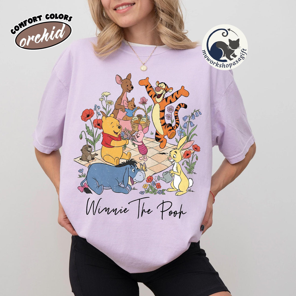 Retro Comfort Colors Coquette Winnie the Pooh & Friends — Comfort Colors Tee fan art by Snagva (4)