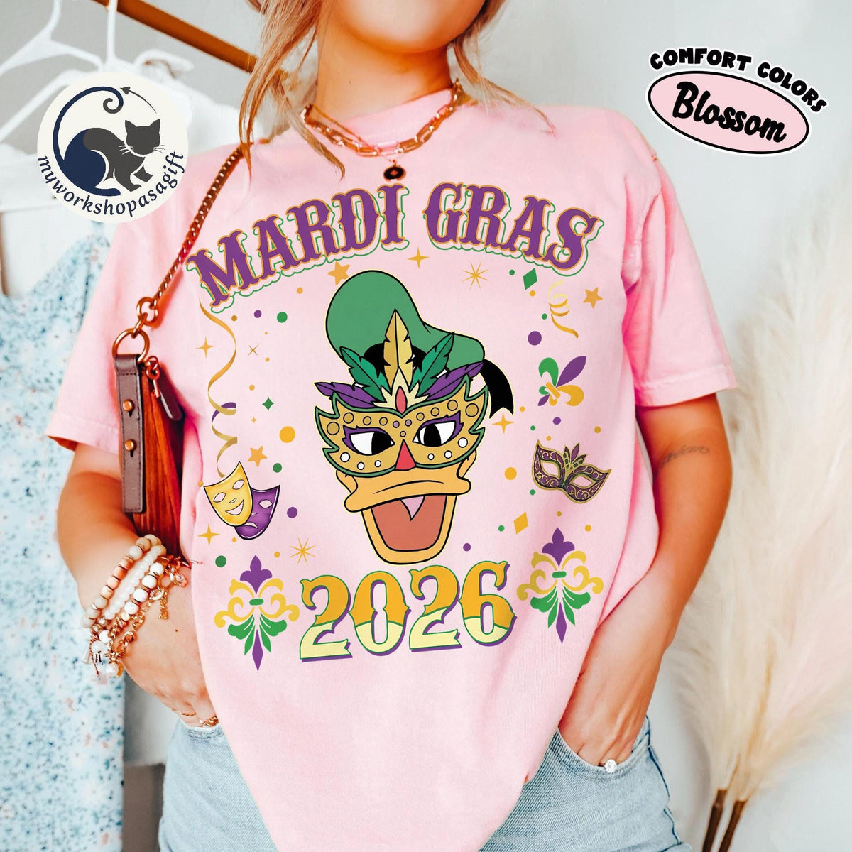 Personalized Mickey & Friends Disney Mardi Gras Shirts — Comfort Colors Tee fan art by Snagva (5)