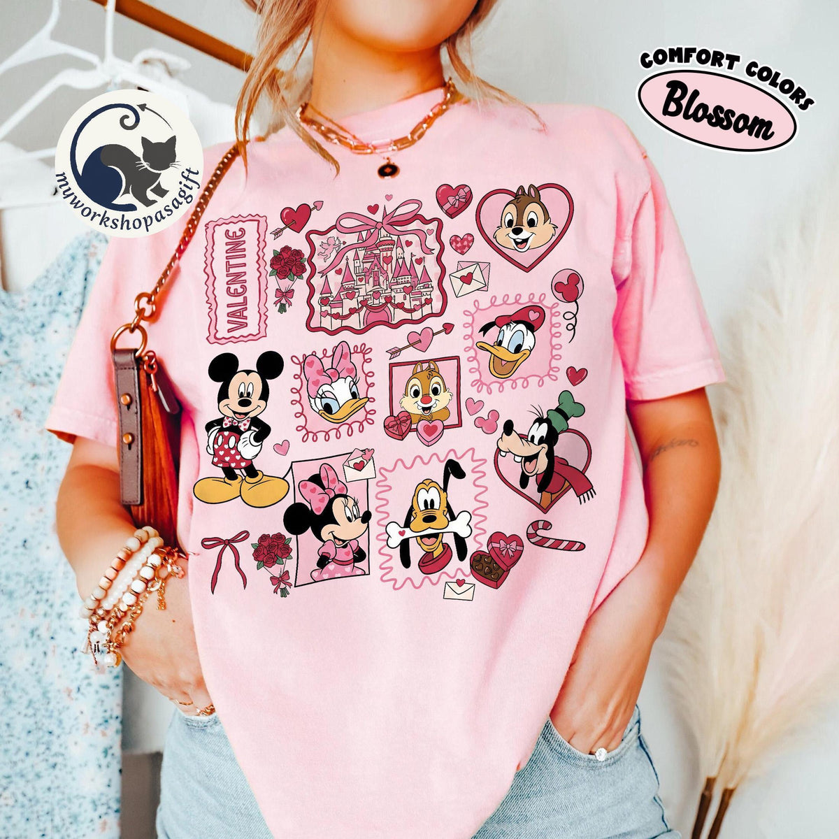 Disney Valentine Mickey & Friends Shirts — Bella+Canvas Tee fan art by Snagva