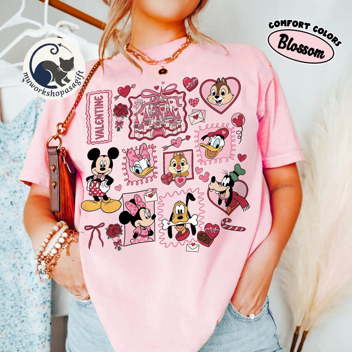 Disney Valentine Mickey & Friends Shirts — Comfort Colors Tee fan art by Snagva