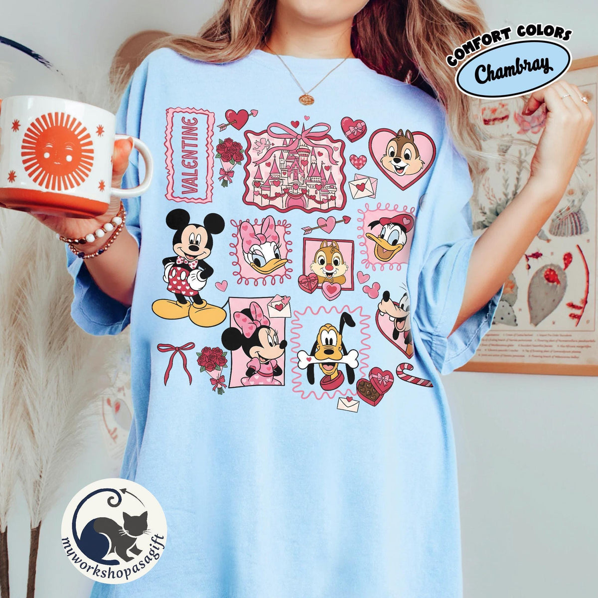 Disney Valentine Mickey & Friends Shirts — Bella+Canvas Tee fan art by Snagva (3)