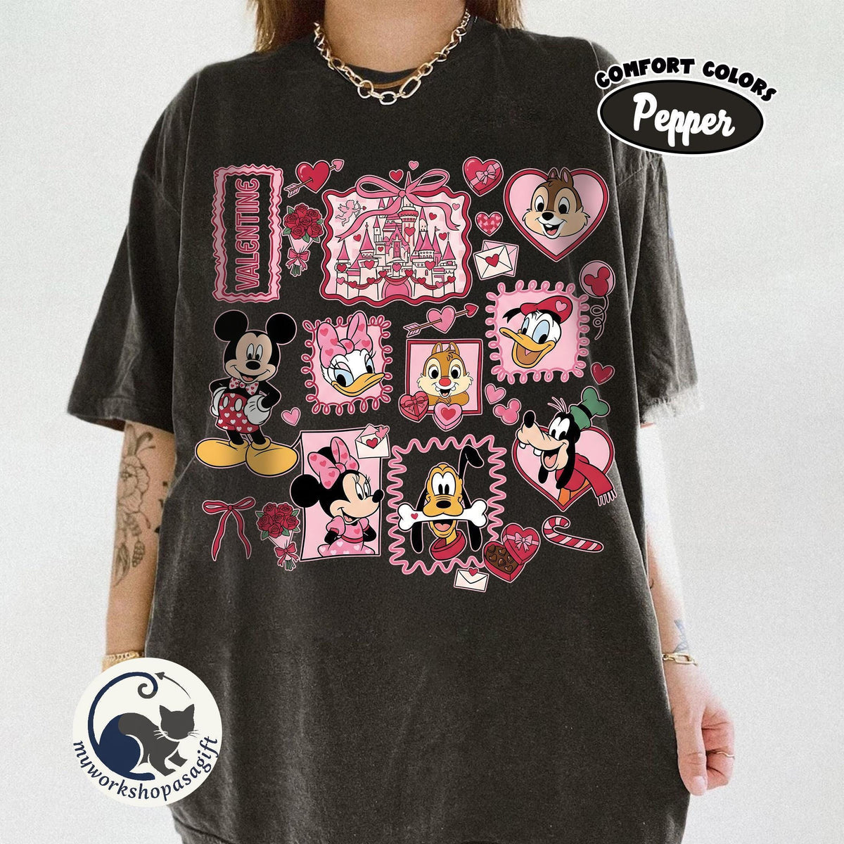Disney Valentine Mickey & Friends Shirts — Bella+Canvas Tee fan art by Snagva (4)