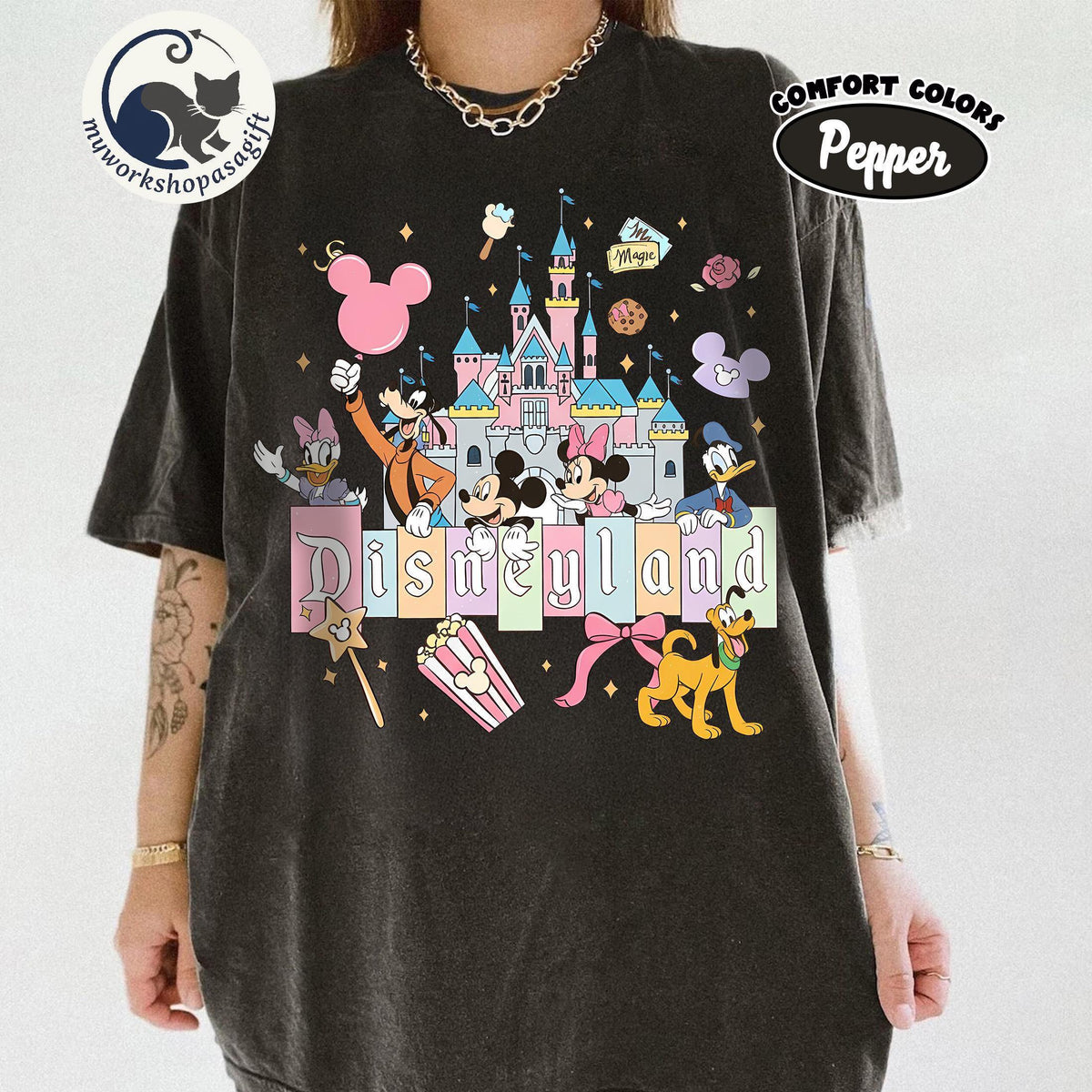 Mickey Friends Magical Castle Disneyland Comfort Colors — Gildan Hoodie fan art by Snagva (4)