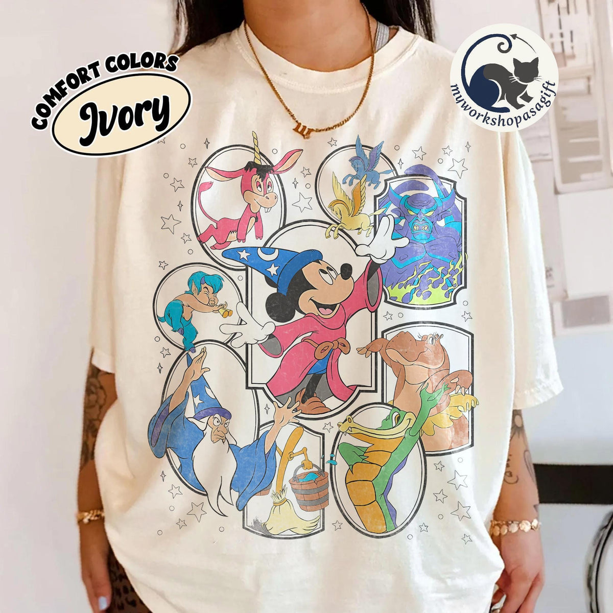 Fantasia Mickey Sorcerer Comfort Colors — Bella+Canvas Tee fan art by Snagva