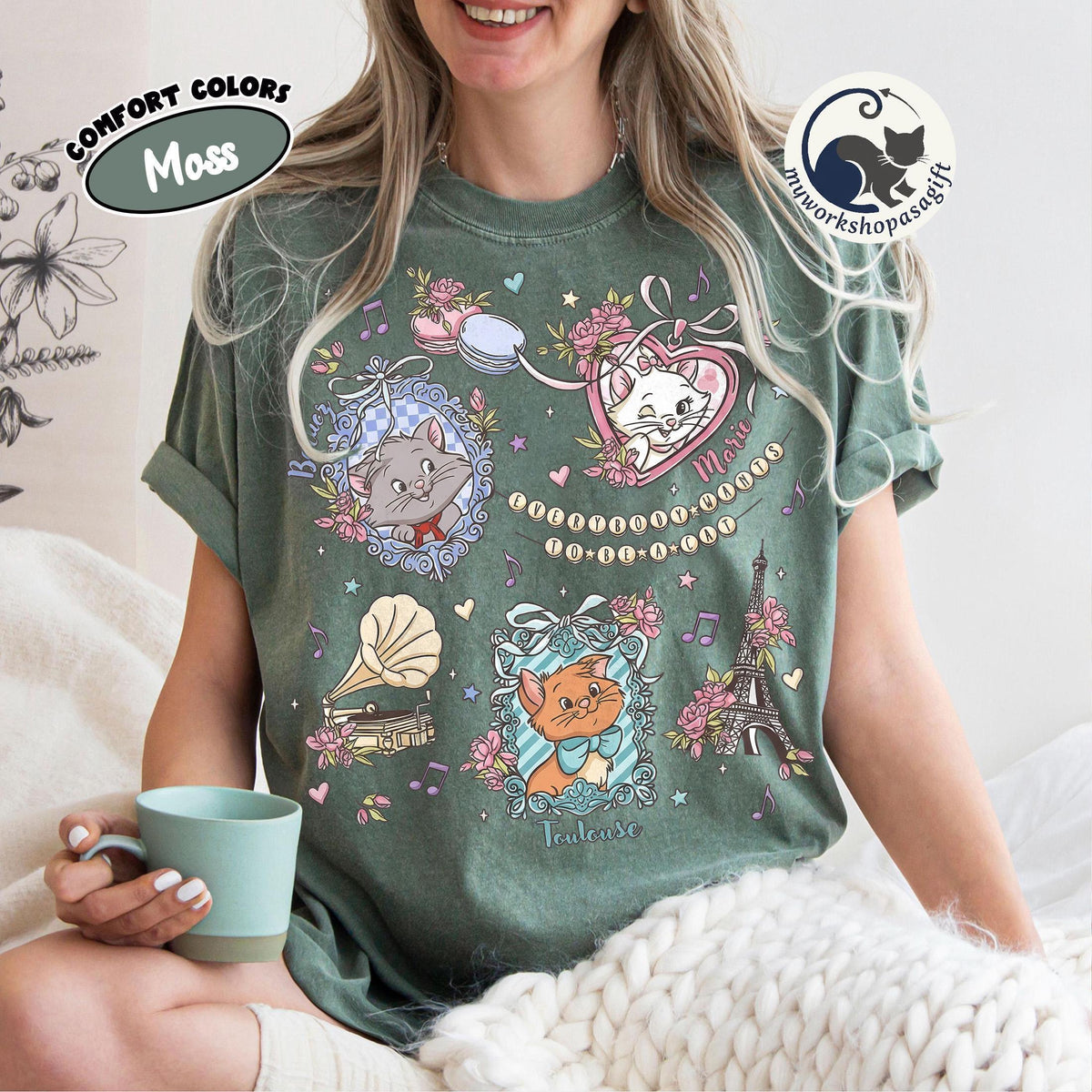 Coquette Bows Disney Aristocats — Bella+Canvas Tee fan art by Snagva (5)