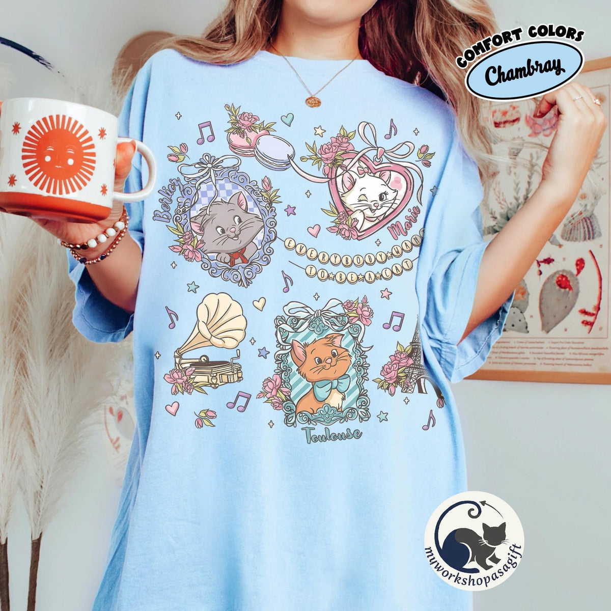 Coquette Bows Disney Aristocats — Bella+Canvas Tee fan art by Snagva (6)