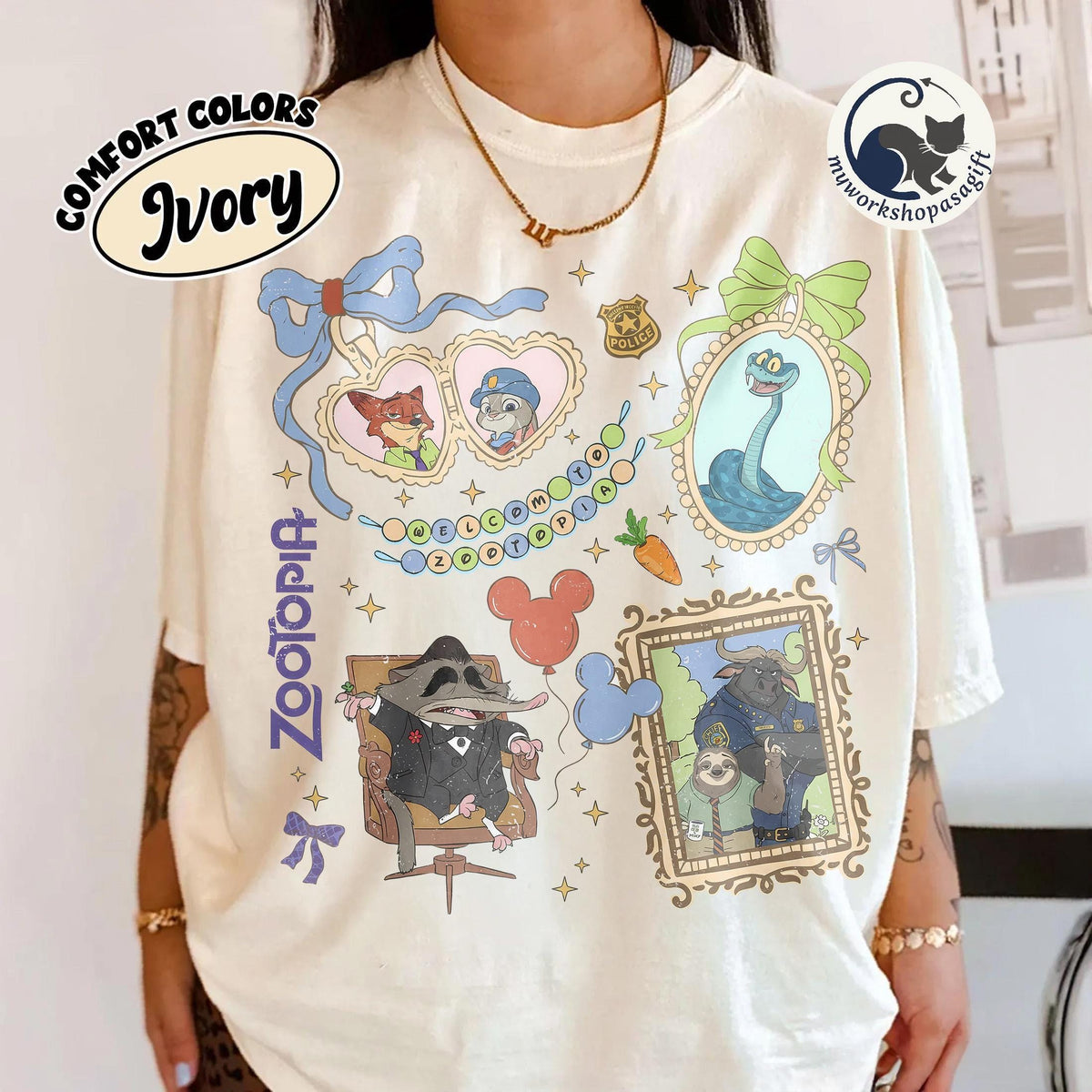 Zootopia 2 Characters Coquette Bow — Gildan Sweatshirt fan art by Snagva (2)